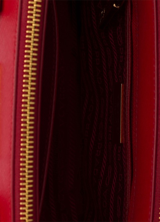 Prada Galleria handtas van leer met afneembare schouderriem - detail 5 rood