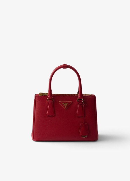 Prada Galleria handtas van leer met afneembare schouderriem - voorkant rood