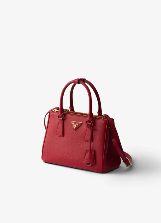Prada Galleria handtas van leer met afneembare schouderriem - voorkant 2 rood