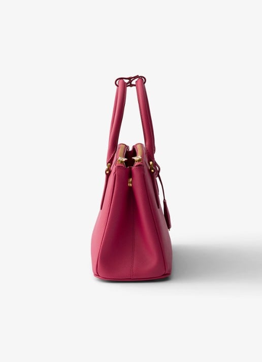 Prada Galleria handtas van leer met afneembare schouderriem - detail 4 donkerroze