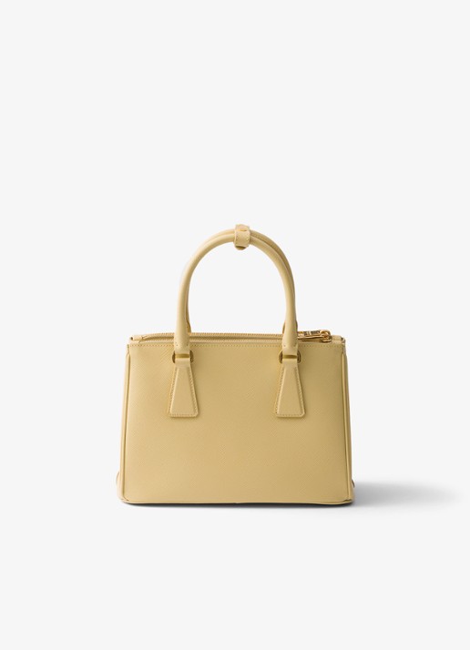Prada Galleria handtas van leer met afneembare schouderriem - achterkant 5 geel
