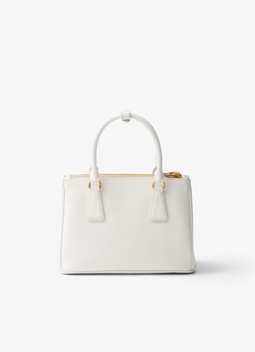 Prada Galleria handtas van leer met afneembare schouderriem - achterkant 5 wit