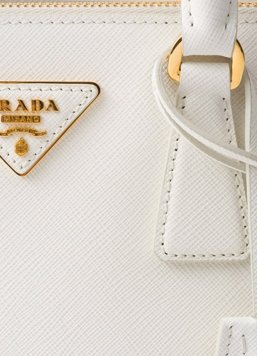 Prada Galleria handtas van leer met afneembare schouderriem - detail 2 wit