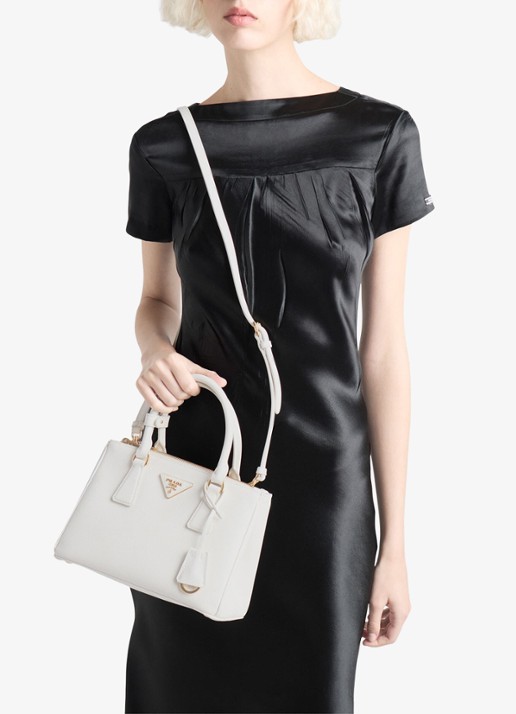 Prada Galleria handtas van leer met afneembare schouderriem - detail 3 wit