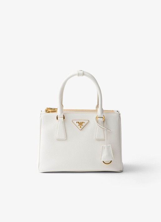 Prada Galleria handtas van leer met afneembare schouderriem - voorkant 6 wit