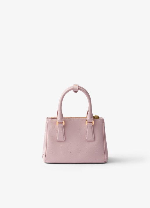 Prada Galleria Micro handtas van leer - achterkant oudroze