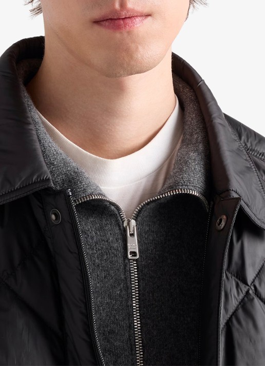 Prada Gewatteerd jack met donsvulling en steekzakken - detail 4 zwart
