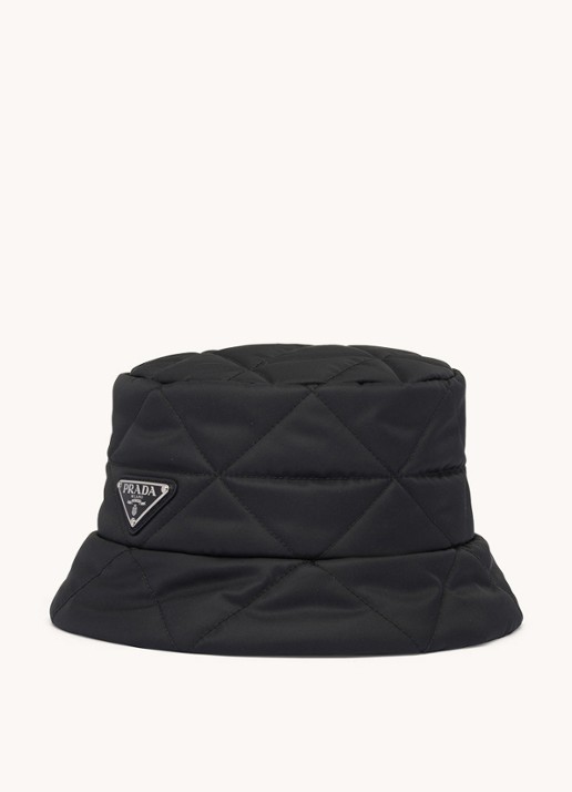 Prada Gewatteerde bucket hoed met logo