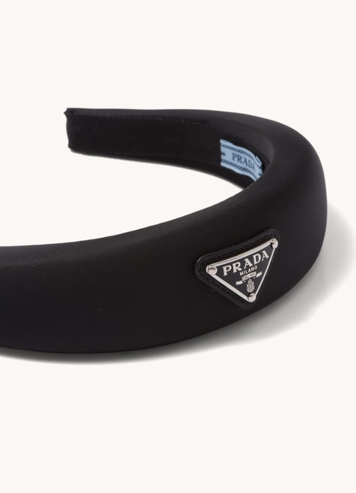 Prada Haarband met logo - achterkant zwart