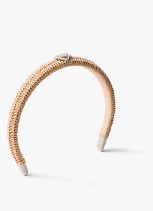 Prada Haarband van riet met logo