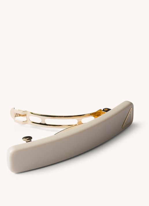 Prada Haarclip met logo - voorkant 2 gebroken wit