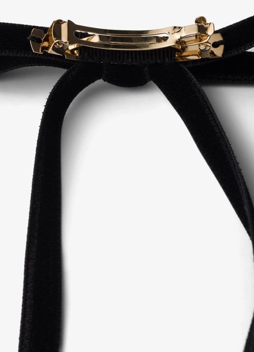 Prada Haarspeld van fluweel - detail 3 zwart