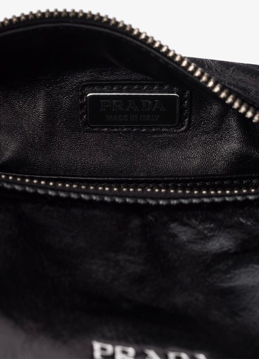 Prada Handtas van kalfsleer - detail 6 zwart