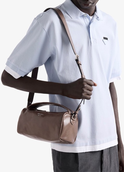 Prada Handtas van kalfsleer - detail 6 taupe