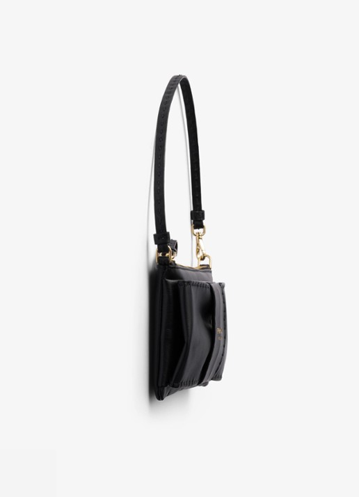Prada Handtas van lamsleer - detail zwart