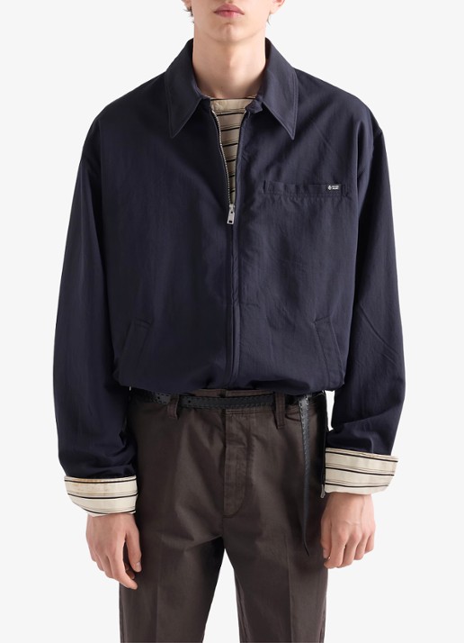Prada Jack met logo en borstzak - detail donkerblauw