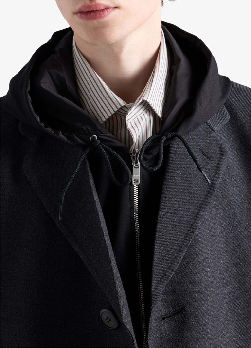 Prada Jack met logo en capuchon - detail 5 zwart