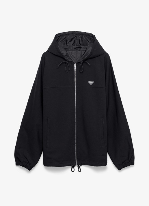 Prada Jack met logo en capuchon - voorkant zwart