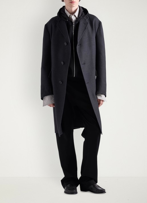 Prada Jack met logo en capuchon - voorkant 2 zwart