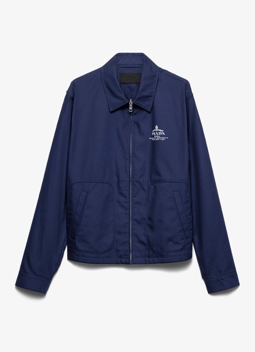 Prada Jack met logo en steekzakken - voorkant donkerblauw