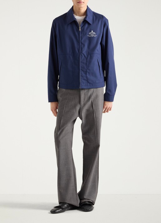 Prada Jack met logo en steekzakken - voorkant 2 donkerblauw