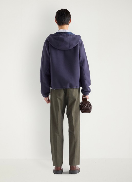 Prada Jack met steekzakken en capuchon - achterkant donkerblauw