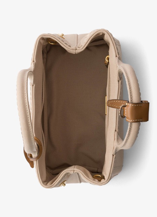 Prada Jardinière Mini handtas met leren details en logo - detail 2 zand