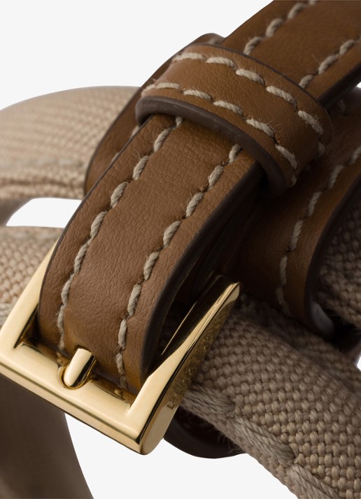 Prada Jardinière Mini handtas met leren details en logo - detail 3 zand