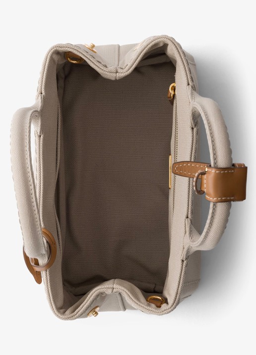 Prada Jardinière Mini handtas met leren details en logo - detail 2 beige