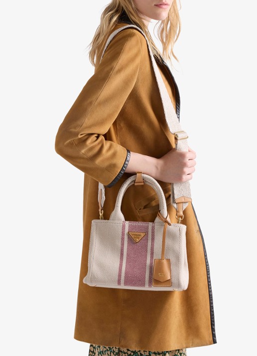 Prada Jardinière Small handtas met leren details - detail 6 rood