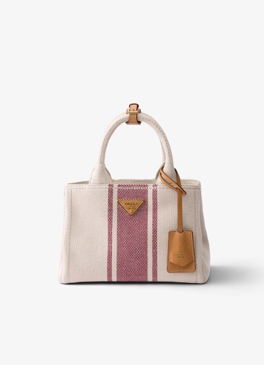 Prada Jardinière Small handtas met leren details - voorkant rood