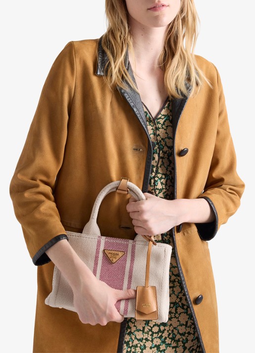 Prada Jardinière Small handtas met leren details - voorkant 2 rood