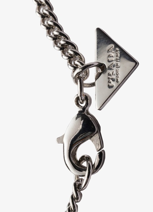 Prada Ketting met logo - detail 4 zilver