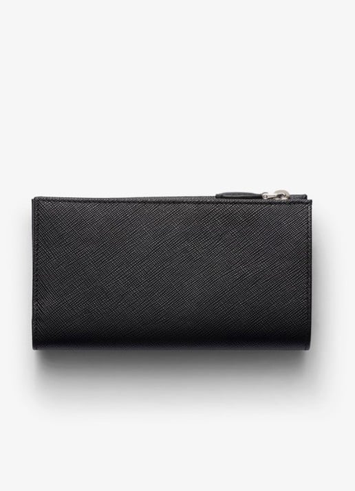 Prada Large portemonnee van leer - achterkant zwart