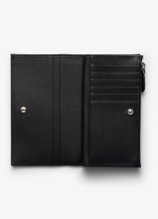 Prada Large portemonnee van leer - voorkant 4 zwart