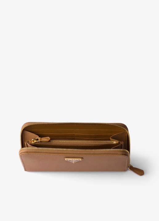 Prada Large portemonnee van leer - voorkant 3 camel