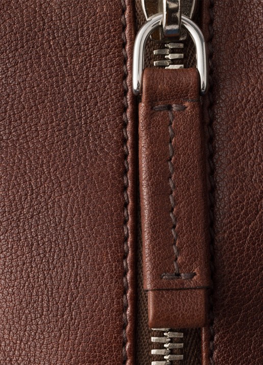 Prada Large schoudertas van leer - detail 6 donkerbruin