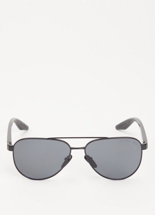 Prada Linea Rossa Piloten zonnebril gepolariseerd PSA52S - detail 2 zwart