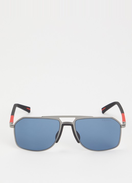 Prada Linea Rossa Piloten zonnebril PS B51S - detail 2 antraciet