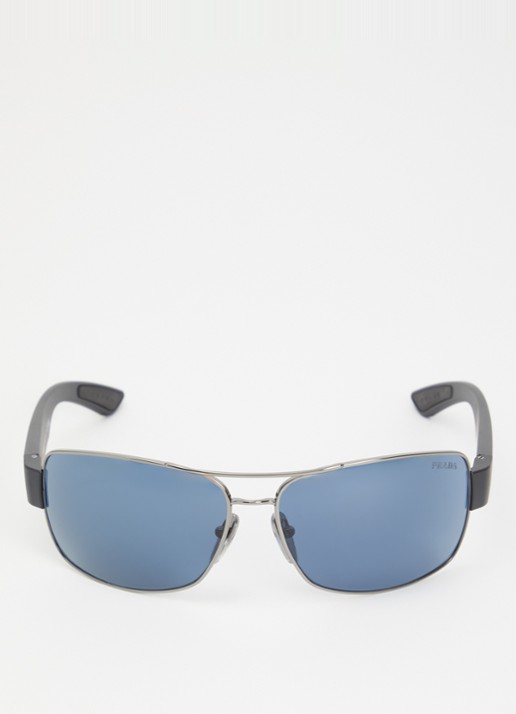 Prada Linea Rossa Piloten zonnebril PS B52S - detail 2 zilver
