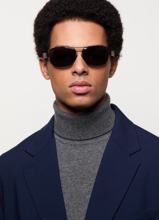 Prada Linea Rossa Piloten zonnebril PS50ZS - voorkant 2 zwart