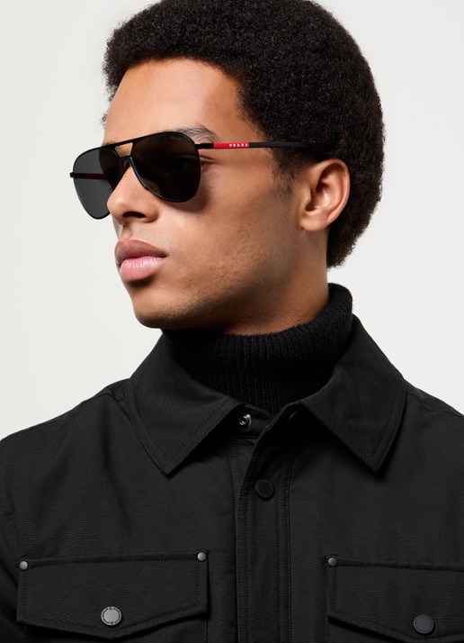 Prada Linea Rossa Piloten zonnebril PS53ZS - voorkant 2 zwart