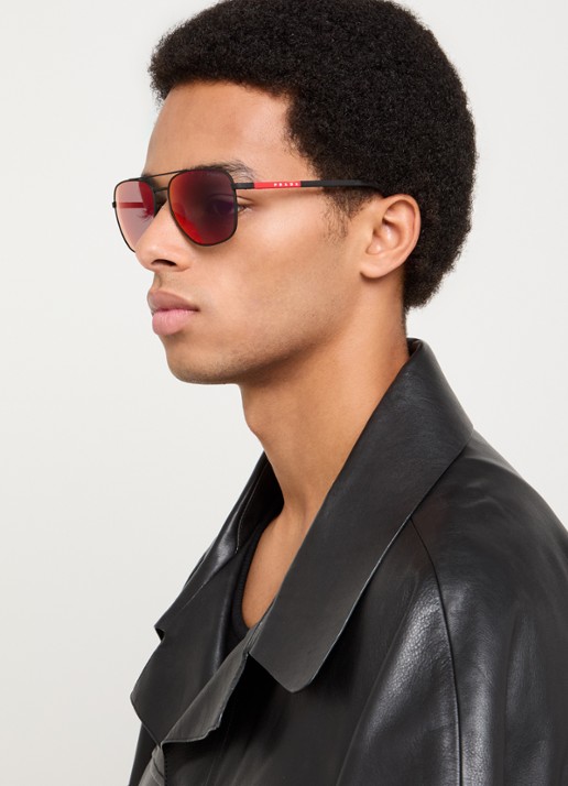 Prada Linea Rossa Piloten zonnebril PS54ZS - voorkant 5 zwart