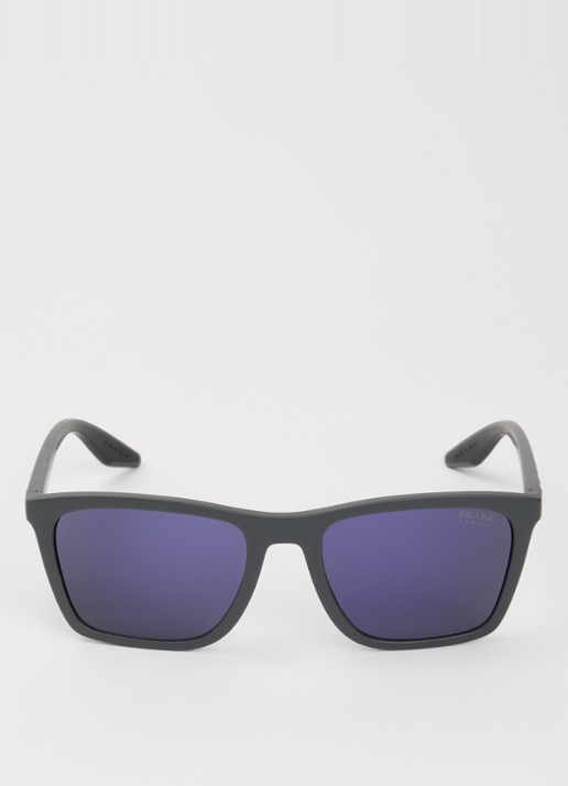 Prada Linea Rossa Wayfarer zonnebril PS B08S - detail grijs