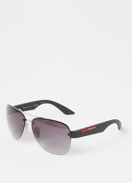 Prada Linea Rossa Zonnebril PS55YS - voorkant 4 zilver