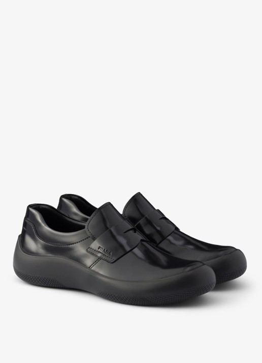 Prada Loafer van kalfsleer met glanzende finish - detail 4 zwart