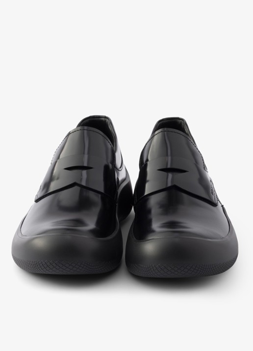 Prada Loafer van kalfsleer met glanzende finish - detail 5 zwart