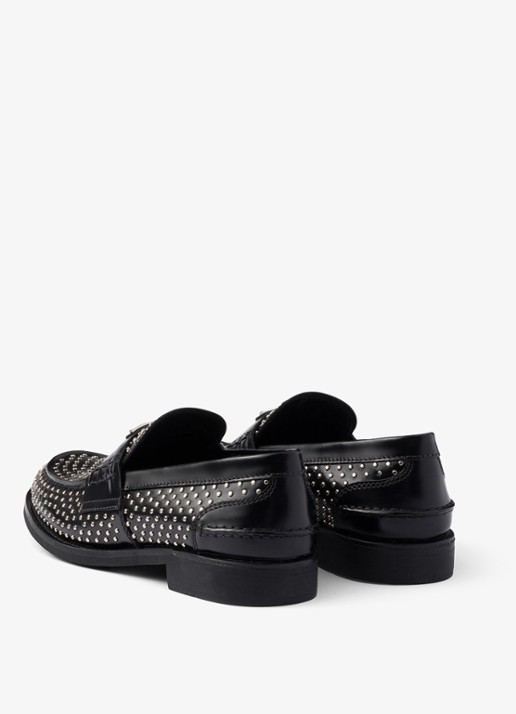 Prada Loafer van kalfsleer met studs - achterkant 6 zwart