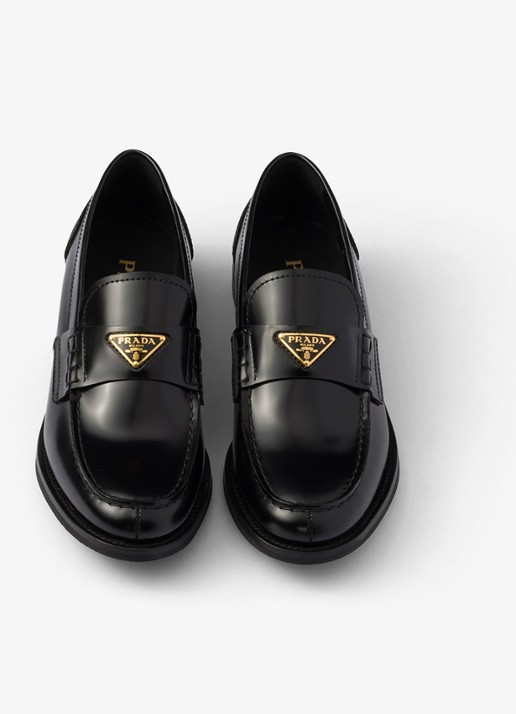 Prada Loafer van kalfsleer - detail 4 zwart