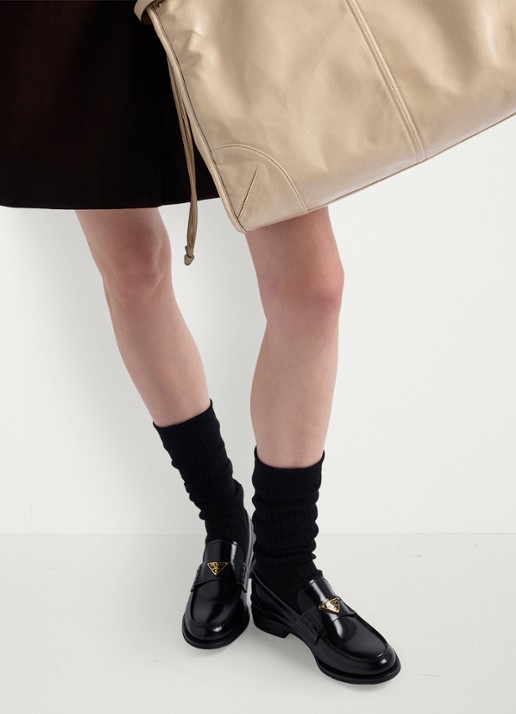 Prada Loafer van kalfsleer - voorkant 2 zwart